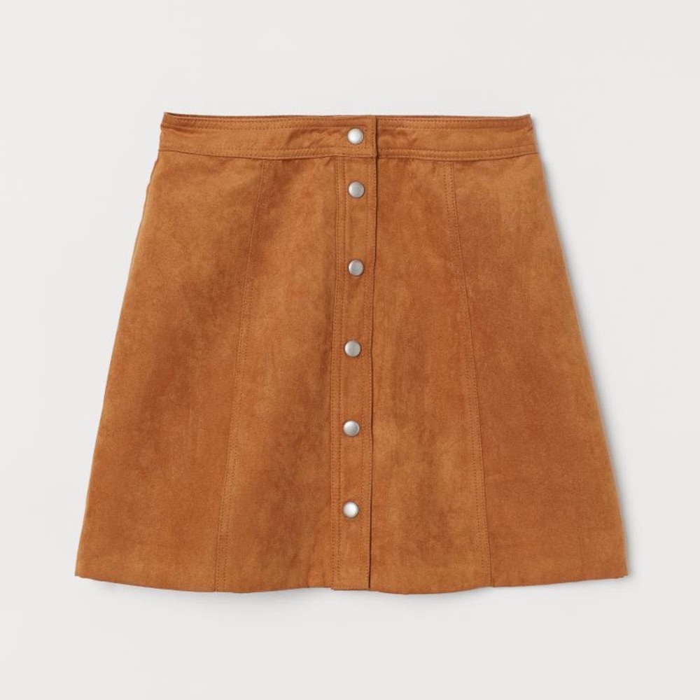 Sold Out Suede A-Line Button Up Skirt